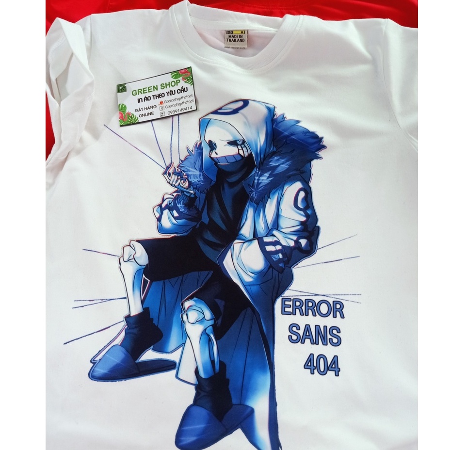 Áo Thun Trẻ Em In Hình Eror 404 Sans Fell Sans mạnh ngầu Vải Thái S360 Greenshopct