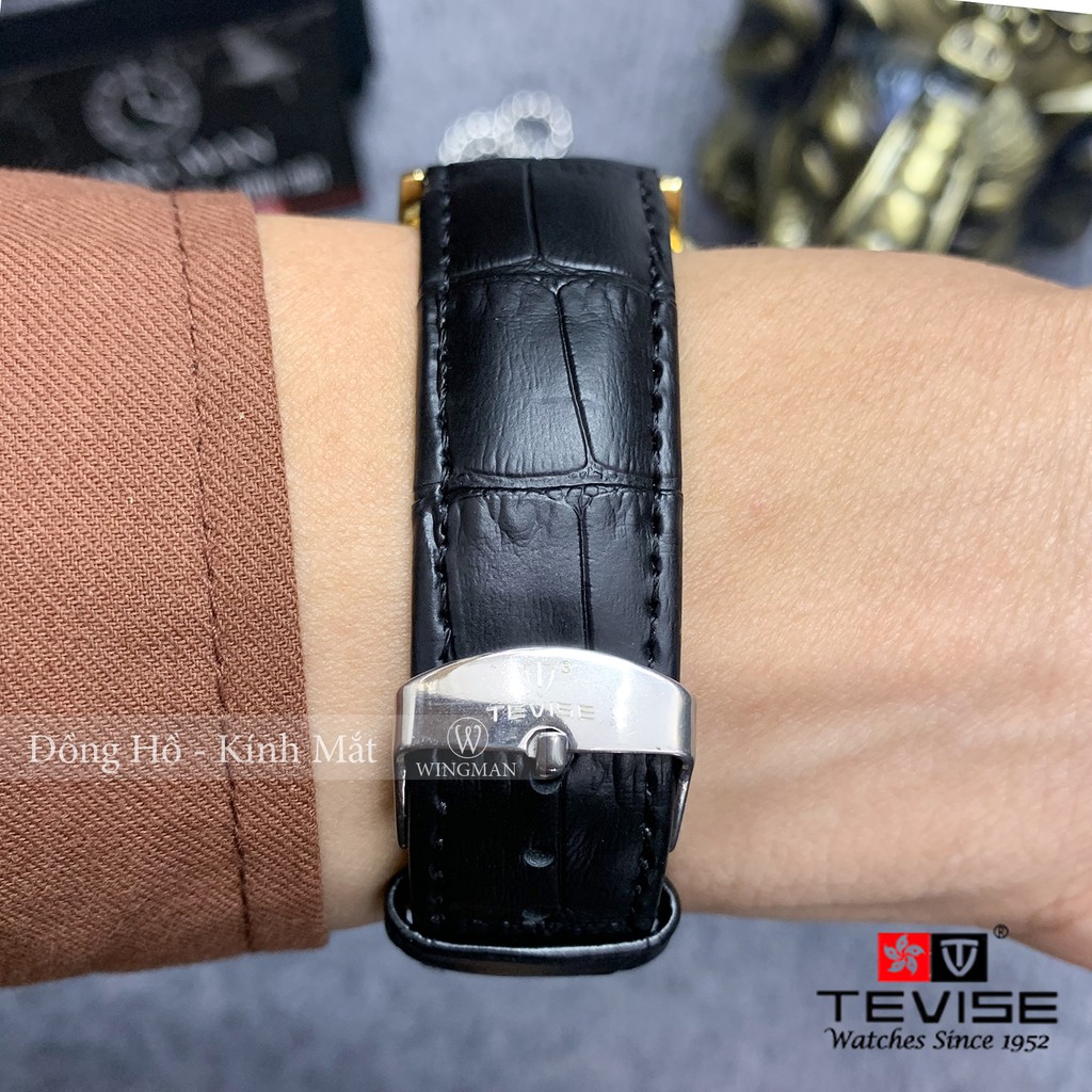 Đồng hồ nam máy cơ Tevise T805D-1 dây da cao cấp, full box, mặt kính sapphire chống xước, chống nước, bảo hành 03 năm