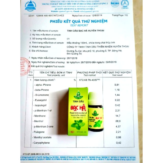 TINH DẦU BẠC HÀ