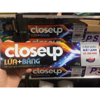 Kem đánh răng Closeup 180g - Lửa Băng muối biển than dừa