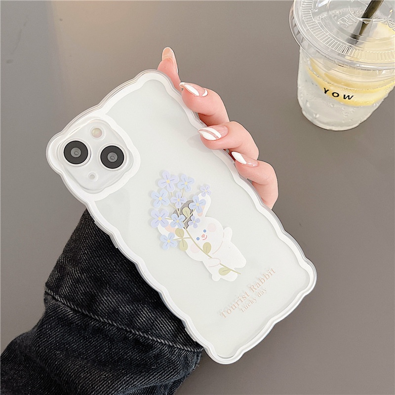 ỐP LƯNG IPHONE Phù Hợp Ốp Điện Thoại Hình Thỏ Gợn Sóng Cho iphone15 / 13 6s / 6splus / 7 / 7plus / 8 / 8plus / x / xr / xs / 11 / promax / mini / 14-14