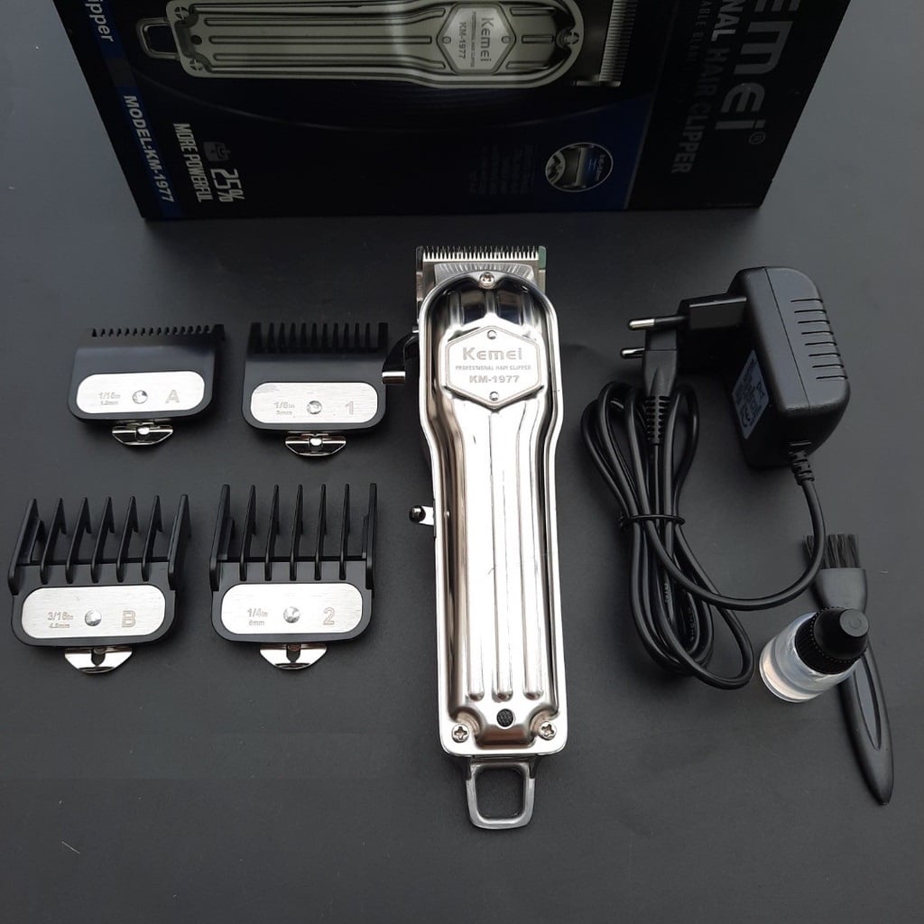 Tông đơ cắt tóc Kemei 1977 + Chấn viền 1949 - Đã Mài Chuốt - Tặng Kèm Lược