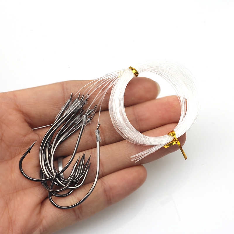 Set 10 lưỡi câu cá bằng thép carbon 24# tiện lợi