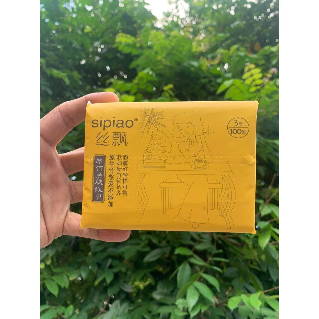 Giấy Ăn Gấu Trúc SIPIAO chính hãng nội địa Trung , An Toàn Khi Sử Dụng. Giấy Ăn Sợi Tre An Toàn Không Chất Tẩy Trắng