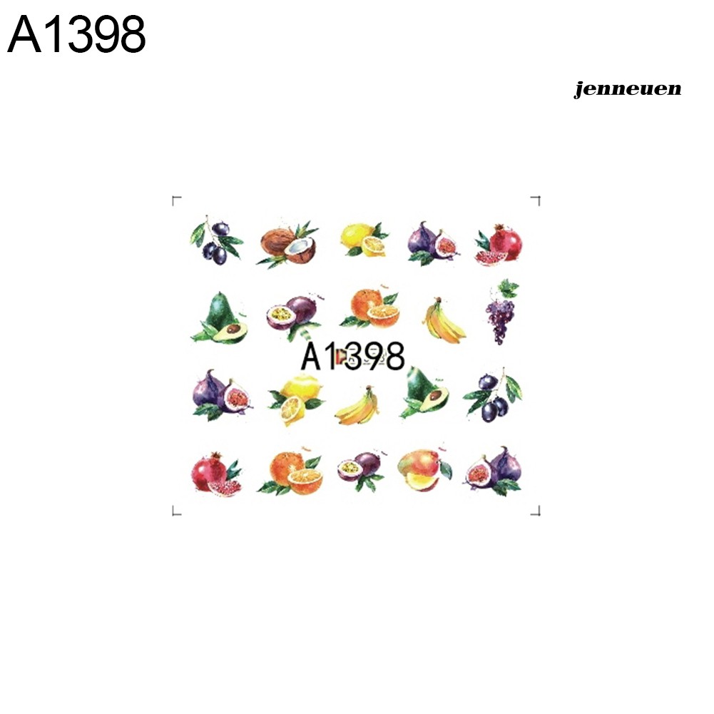 Nhãn dán móng tay trang trí móng kiểu trái cây dễ thương