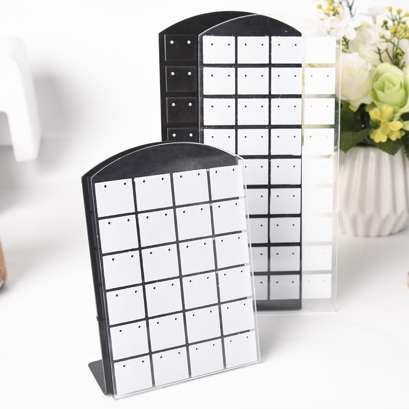 Giá Đỡ Treo Bông Tai Hình Chữ L 48/72 Lỗ Bằng Nhựa Màu Trắng Đen Sáng Tạo