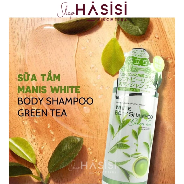 Sữa Tắm Trắng Da Trà Xanh MANIS - White Body Shampoo 450ml