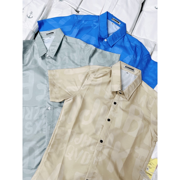 Hàng Hot Mẫu Mới ÁO Sơ MI Nam Tay Ngắn In CHìm  Thời Trang Lịch Lãm Sang Trọng HÌnh Thật Shop Tự CHụp Kèm Video Bao ĐỔi