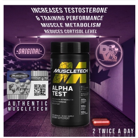 [Chính hãng] ALPHA TEST Giúp Tăng Testosterone Cho Nam Tăng Sinh Lý Và Cơ Bắp Muscletech Alpha Test (120 viên)