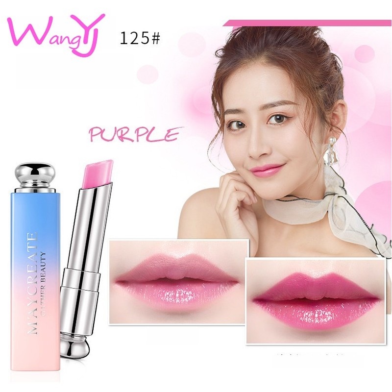 [Hàng mới về] Son môi dưỡng ẩm không thấm nước thay đổi màu sắc quyến rũ hợp thời trang