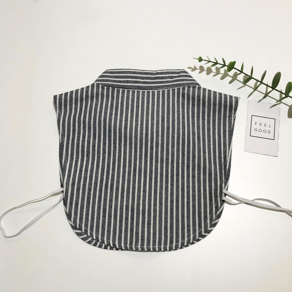 Cổ áo sơ mi tháo rời Mostjia họa tiết kẻ sọc - Mã MJ019