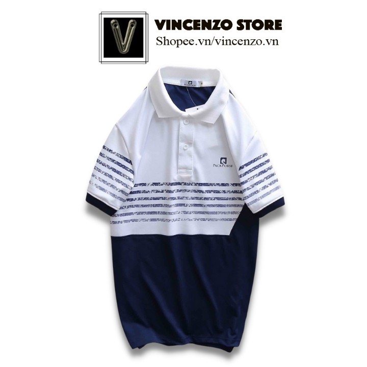 Áo thun nam tay ngắn đẹp có cổ polo sọc ngang nhiều màu cao cấp | Áo poloman đẹp Vincenzo Store