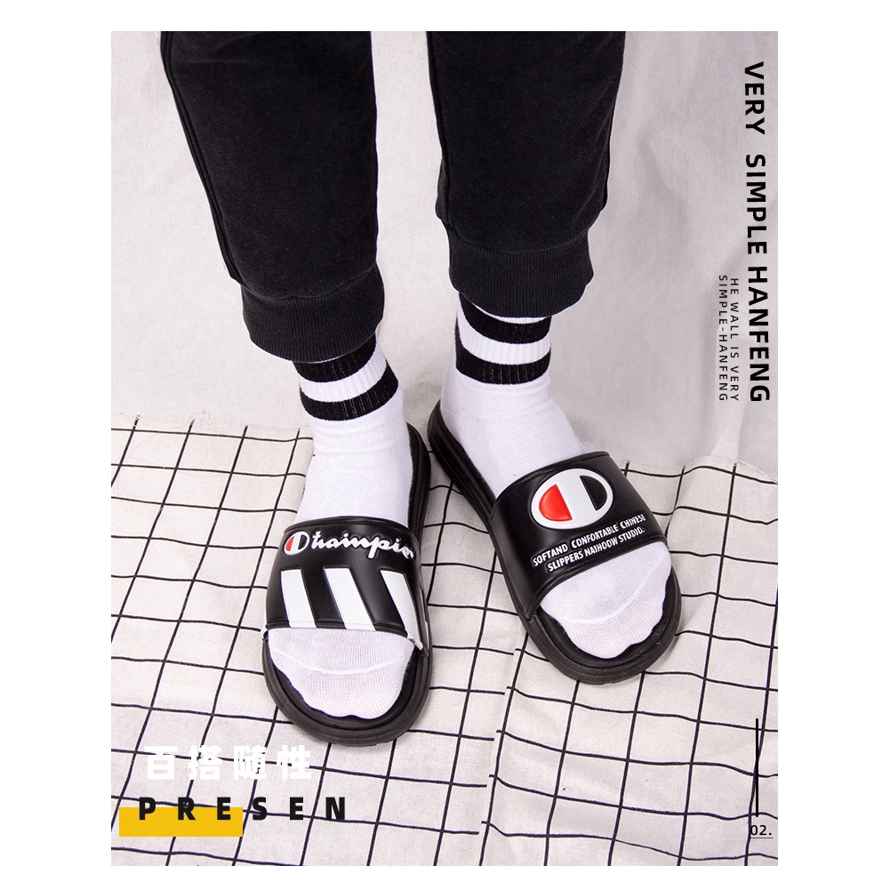 dép đi trong nhà champion Hypebeast house slippers Couple Slipper Sandal Sandals Unisex flip flops street fashion