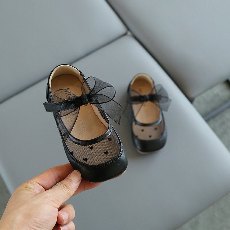Giày Búp Bê Da Phối Ren Thoáng Khí Chống Va Chạm Phong Cách Hàn Quốc Cho Bé Gái 1-8 Tuổi