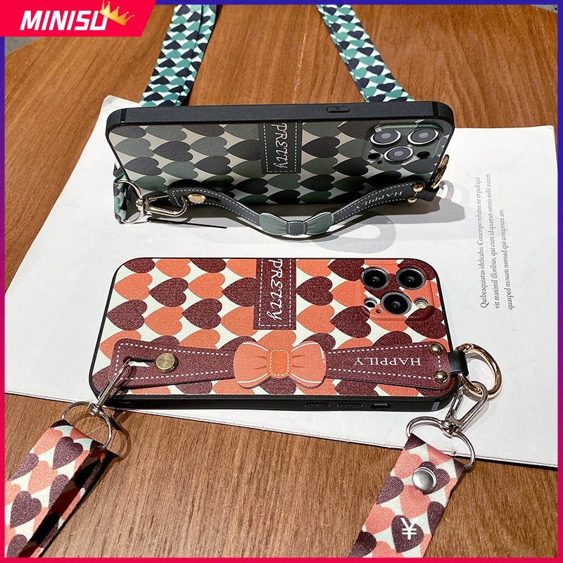 Ốp Điện Thoại Mềm Họa Tiết Hoa Vintage Có Dây Đeo Cho iPhone 13 13Pro Max