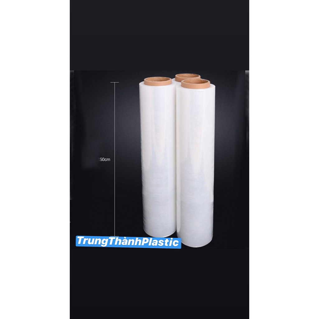 Màng bọc PE khổ 50cm nặng 3kg,lõi 500gr nhựa nguyên sinh bảo vệ hàng hóa