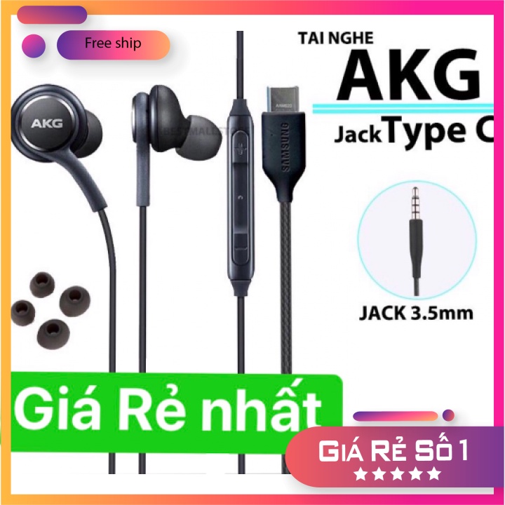 Tai Nghe Samsung AKG Chân Type C Note 10 Plus, S20 plus, S20 Ultra Tai nghe Type C, Tai nghe chân Type C ,3,5