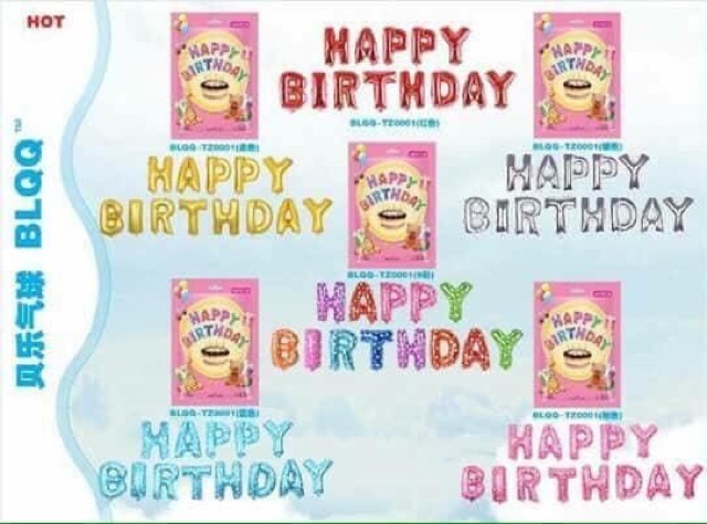 Bộ bóng chữ Happy Birthday 13 chi tiết đủ màu