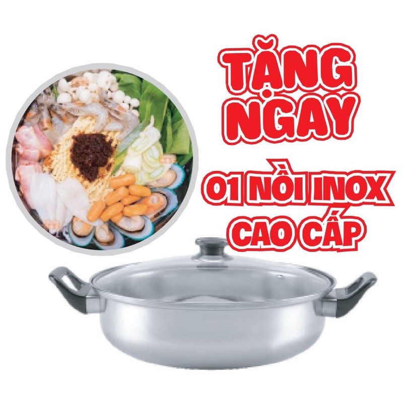 Bếp từ cảm ứng cao cấp Asia thương hiệu Việt Nam tặng kèm nồi lẩu inox cực dầy