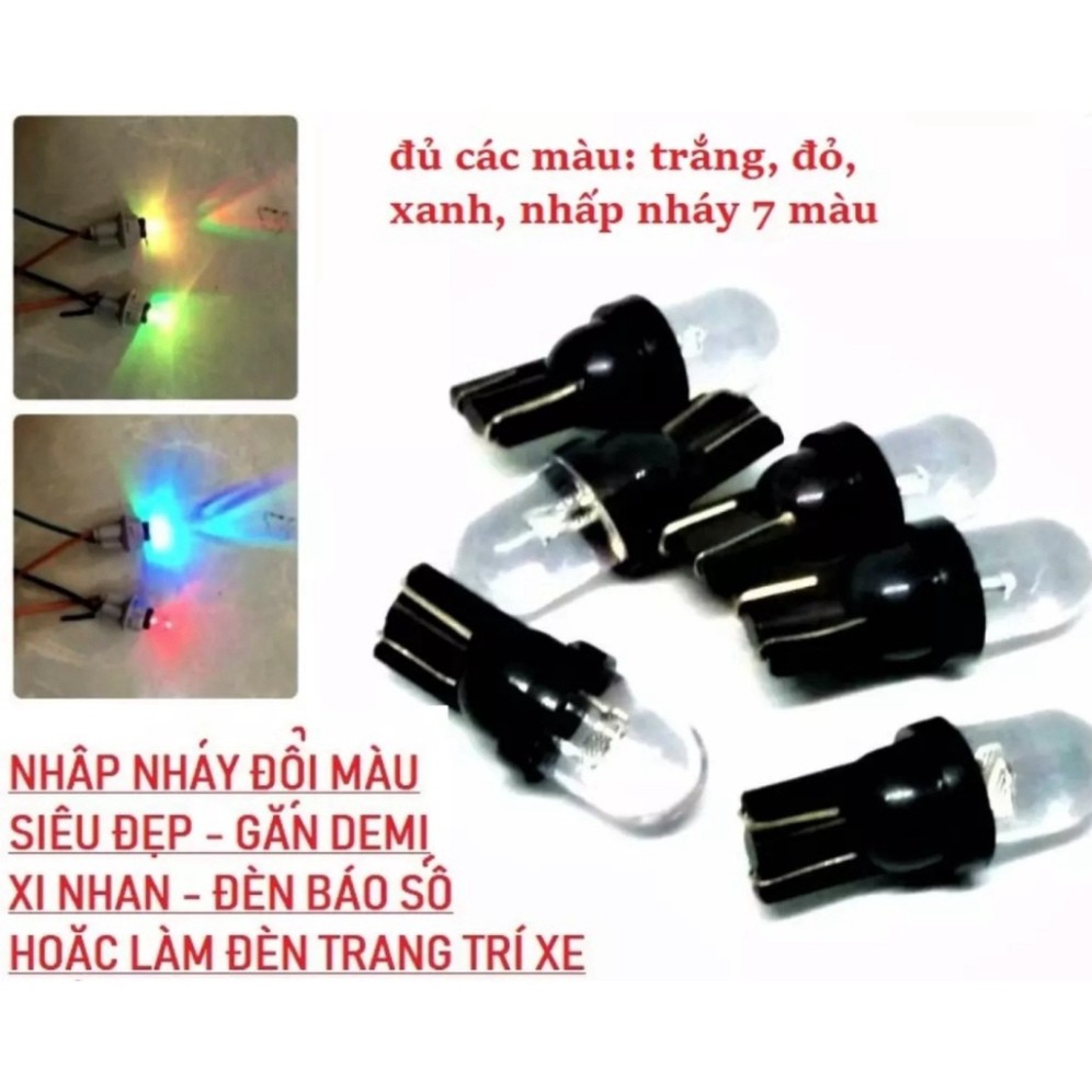 Đèn Led Xi Nhan 7 Màu Nhấp Nháy Dùng Để Làm Xinhan hoặc Demi Chân T10  Có Video Chi Tiết