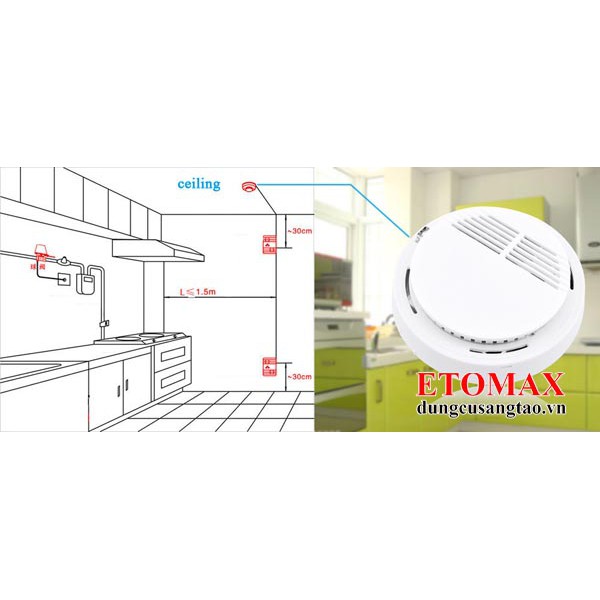 Máy báo khói báo cháy không dây cao cấp