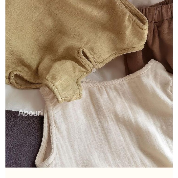 [Babycat] Hàng Có Sẵn Áo Không Tay Cotton Mỏng Mềm Mại Phong Cách Nhật Bản Hàn Quốc Thời Trang Mùa Hè Chất Lượng Cao Dành Cho Bé Sơ Sinh