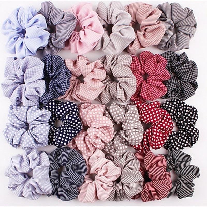Dây buộc tóc scrunchies nữ ngẫu nhiên, Dây cột tóc vải xinh xắn ShynCloset