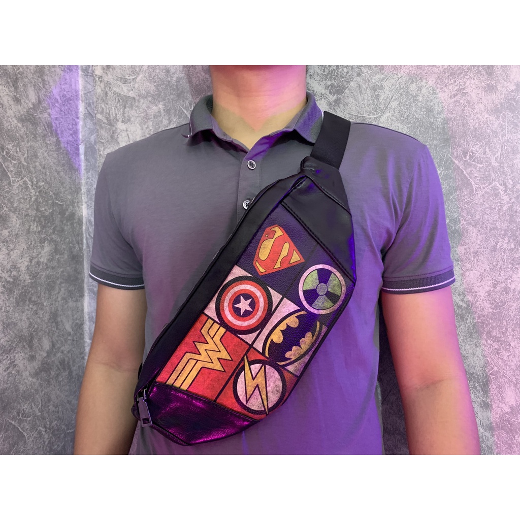 [Túi thời trang nam nữ đeo bụng] [Túi đeo unisex đeo chéo bao tử thời trang du lịch captain siêu anh hùng] | BigBuy360 - bigbuy360.vn