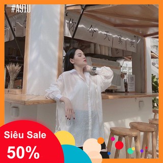 MSA91: Sơ mi from dài xẻ trụ màu trắng
