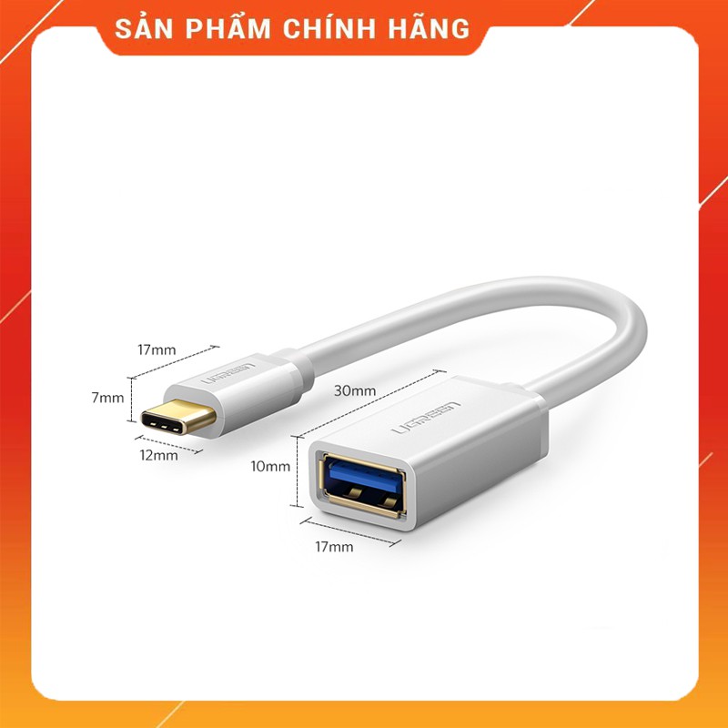 Cáp USB Type-C to USB 3.0 Ugreen 30702 Màu Trắng - Hàng Chính Hãng