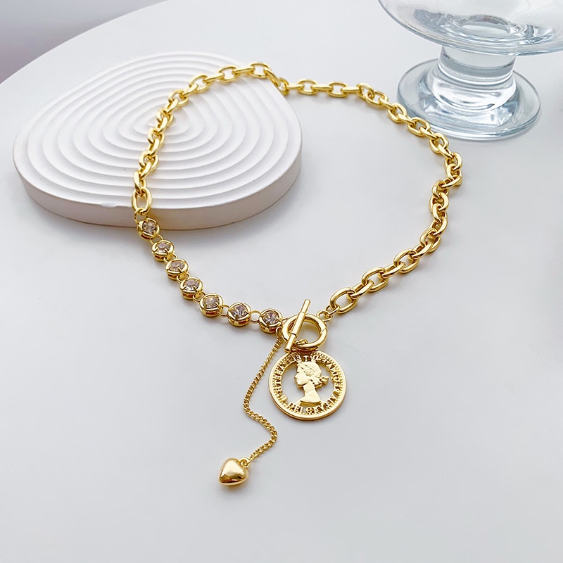 Dây Chuyền Kim Loại Mặt Đồng Xu Thời Trang Sang Trọng 19A1393