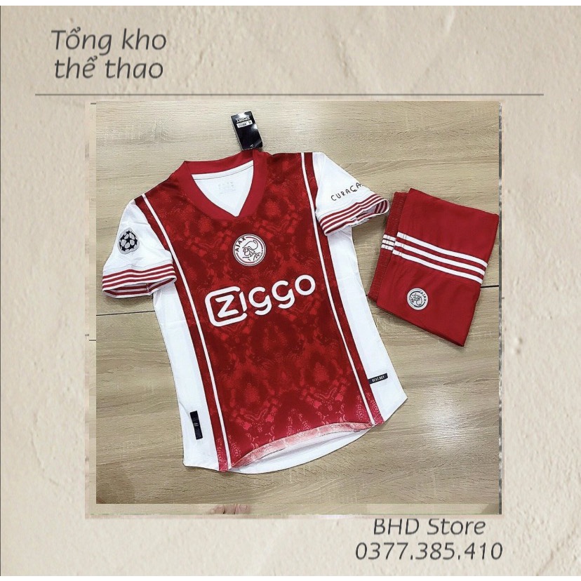 Bộ Áo Đấu Quần Áo Bóng Đá AJAX Đỏ Hoa vải thun thái hàng cao cấp