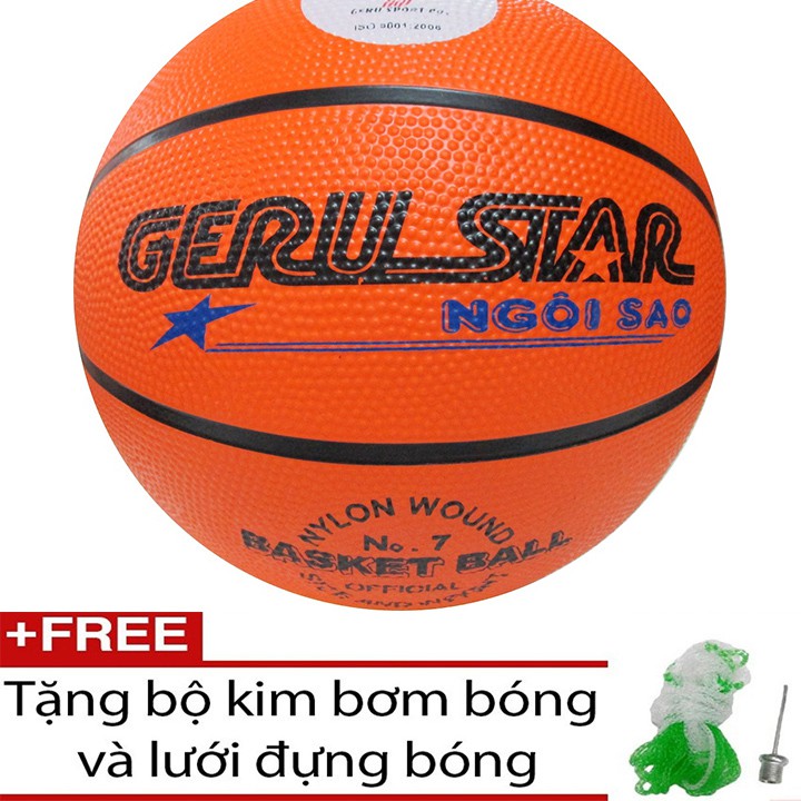 Bóng rổ cao su cam Geru Star số 7