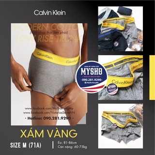 Quần lót nam boxer xám lưng vàng cá tính , Modern Cotton Low Rise Trunk -