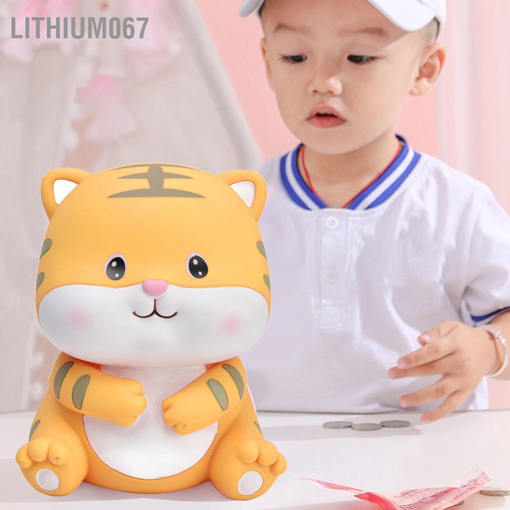 Ống heo tiết kiệm thiết kế hình con hổ nhỏ bằng vinyl dành cho trang trí bàn làm việc - Dễ Thương Thân Thiện lithium067