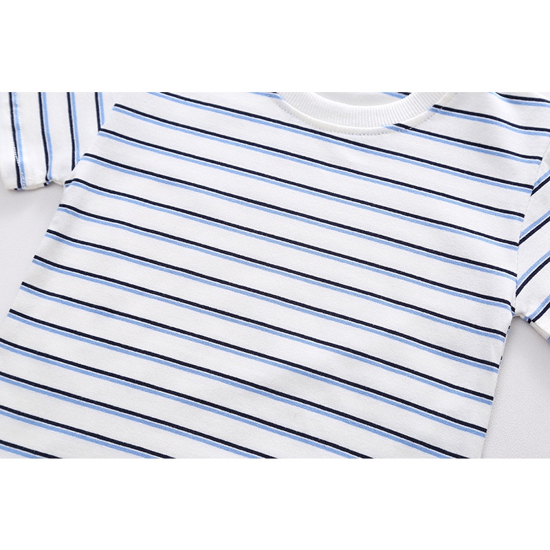 Set Đồ Mùa Hè 2022 2 Món Gồm Áo Hai Dây Kẻ Sọc + Quần Yếm Denim Thời Trang Cho Bé Trai / Gái