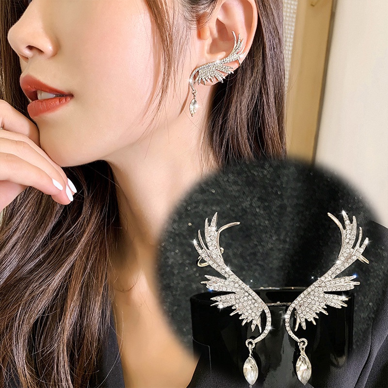 Bông Tai Cánh Thiên Thần Đính Kim Cương Giả Sang Trọng Thời Trang Và Phổ Biến