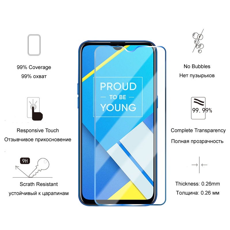 Kính cường lực cho Realme 5 6 7 8 9 10 Pro 5i 6i 7i 8i 9i C3 C11 C12 C15 C17 C20 C21 C30 C31 C33 C35 C55 C21Y C25 C25S C25Y Narzo 20 30A 50 50i 50A
