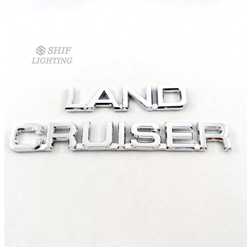 Logo dán xe chữ LAND CRUISER bằng ABS chrome trang trí xe Toyota độc đáo