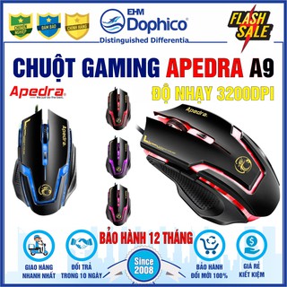 Chuột Gaming Apedra A9 Chính hãng Led đổi màu Độ nhạy 3200 DPI Bảo hành 12 thumbnail