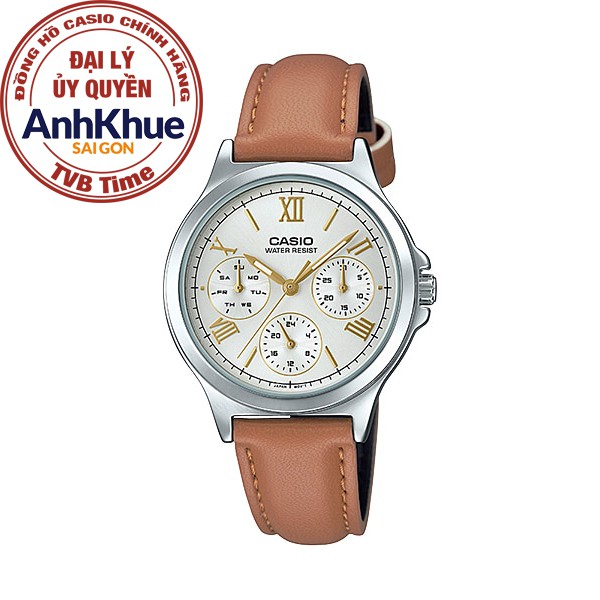 Đồng hồ nữ dây da Casio chính hãng Anh Khuê LTP-V300L-7A2UDF (33mm)