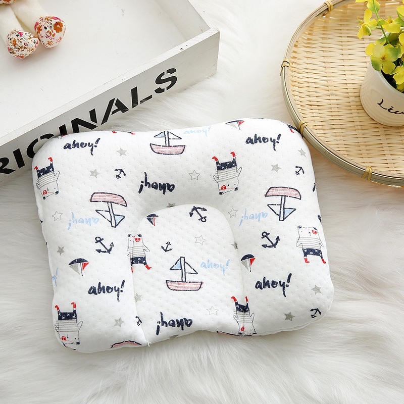 BooBoo Baby - Gối lõm, gối bông mềm chống méo đầu phù hợp cho trẻ sơ sinh có thành chặn