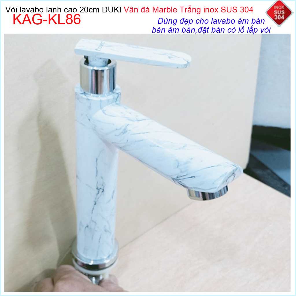 Vòi lavabo vân đá marble Duki KAG-KL86, vòi lavabo lạnh marble thủ công cao cấp cao 20cm