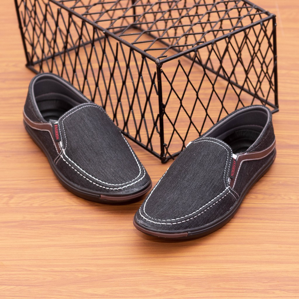 Giày lười vải jean nam ORSIL màu đen trẻ trung - L13 | BigBuy360 - bigbuy360.vn