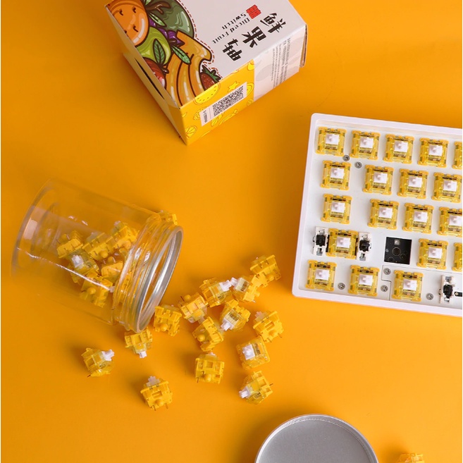 Combo 5/10/15 Công tắc phím cơ - Switch Ajazz Diced Fruit - Kiwi | Peach | Banana - Hàng Chính Hãng