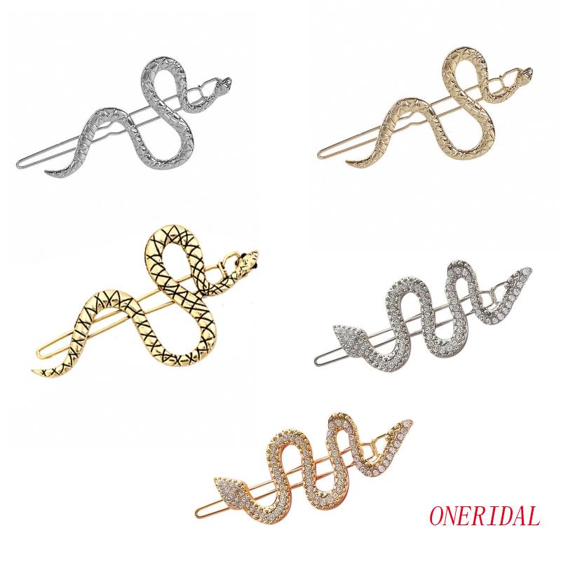 Kẹp Tóc Hình Rắn Đính Đá Lấp Lánh Phong Cách hip hop Hàn Quốc Cá Tính