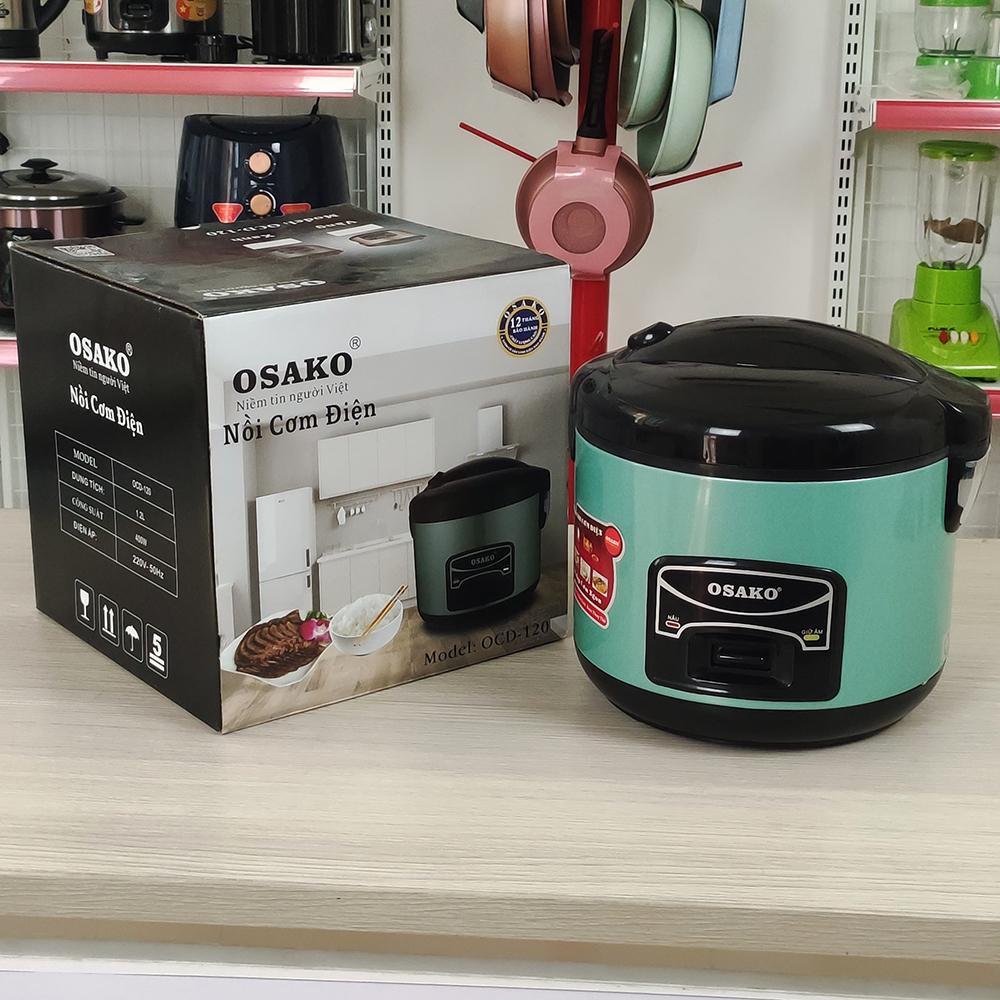 [Chính hãng] Nồi cơm mini 1.2L Osako OCD-120 lòng nồi chống dính, có xửng hấp, nấu cơm cho gia đình 2 - 3 người ăn