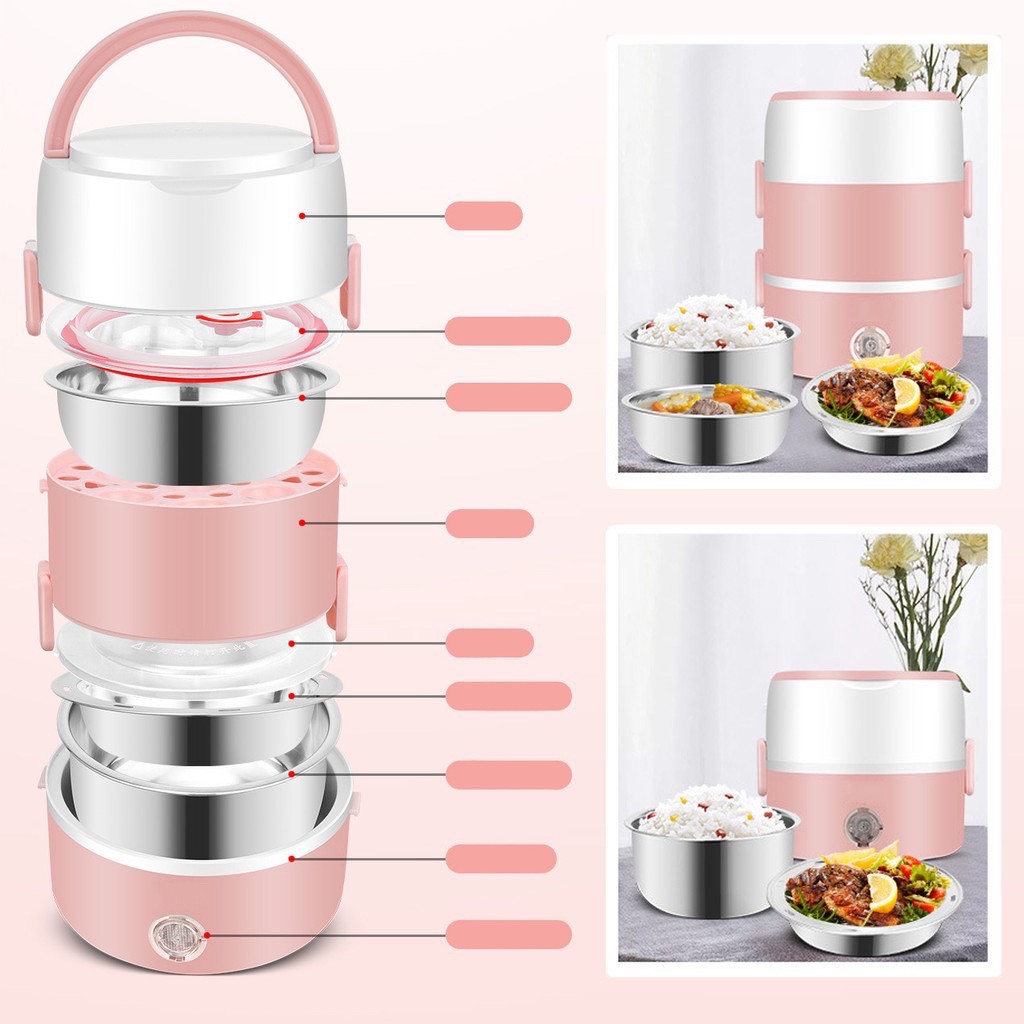 Hộp cơm cắm điện ⚡️𝐅𝐑𝐄𝐄 𝐒𝐇𝐈𝐏⚡️ Hộp cơm giữ nhiệt cắm điện lõi inox hâm nóng thức ăn nhanh | BigBuy360 - bigbuy360.vn