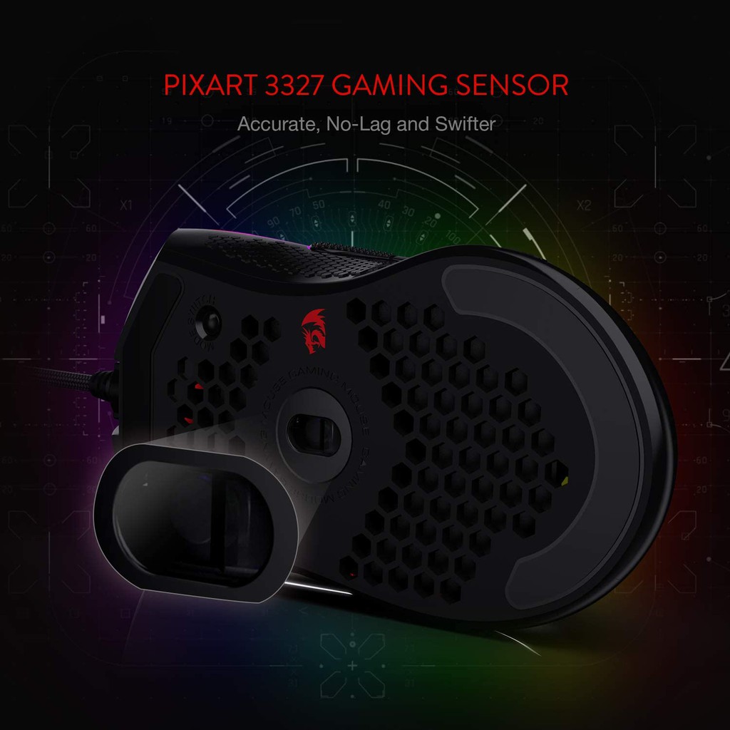 Chuột Gaming Redragon M808 85g Siêu Nhẹ - 12,400 Dpi - 7 Lập Trình