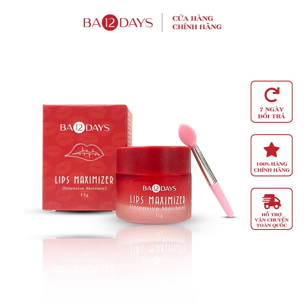Son dưỡng môi Lips Maximizer - Ba12days Cosmetics  - 3 trong 1 tẩy tế bào chết, dưỡng ẩm, chống nắng cho môi